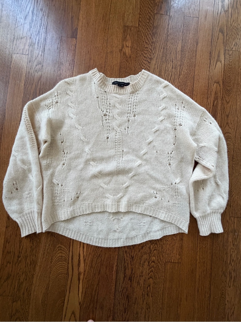Skull Cashmere Cream Cable Knit Sweater | Size M